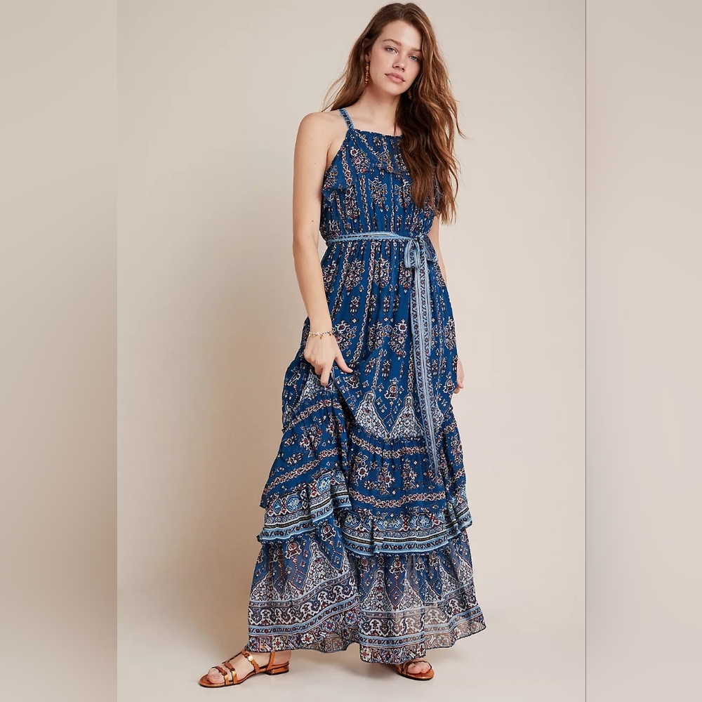 Sasha Ruffled Maxi Dress NWT